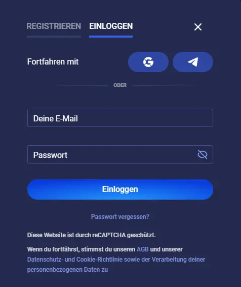 Legzo Anmeldung reg